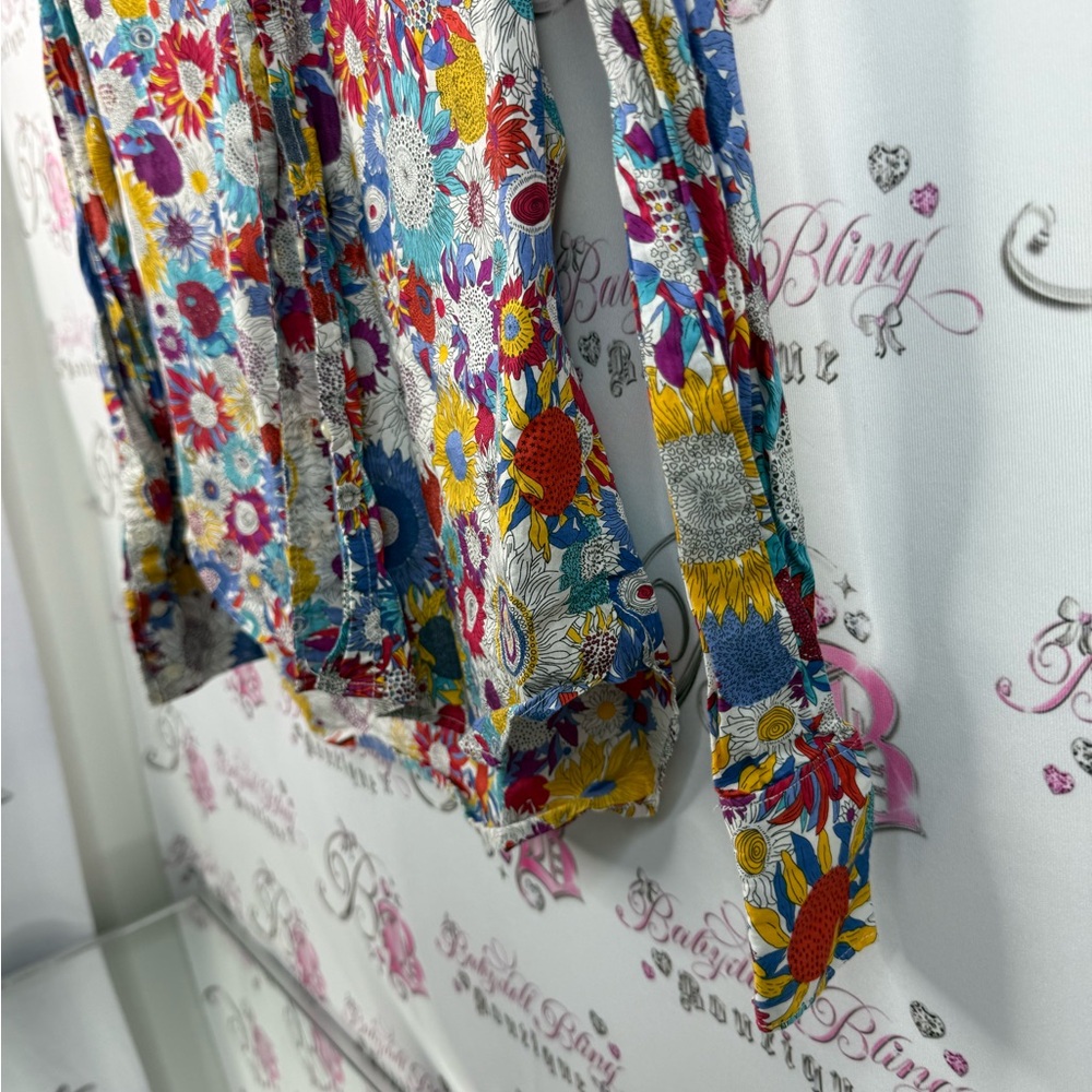 Liberty art fabrics button up long sleeve flowers Multicolor Floral  Shirt - Picture 7 of 15